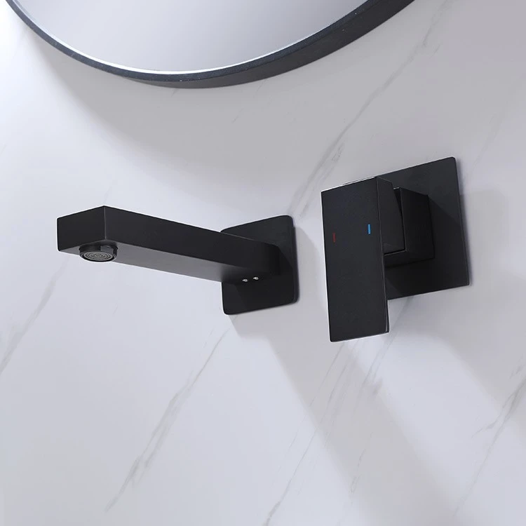 Square Matte Black Basin Mixer factory